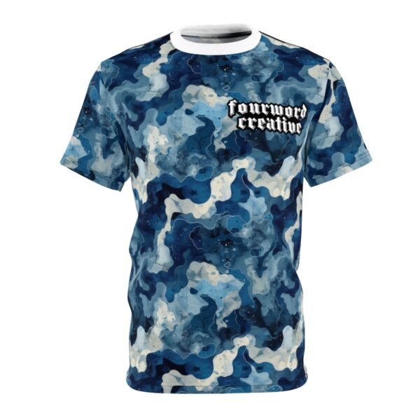 BLUE MYSTICAL TOPOGRAPHIC DESIGN - FOURWORD - Unisex Cut & Sew Tee (AOP)