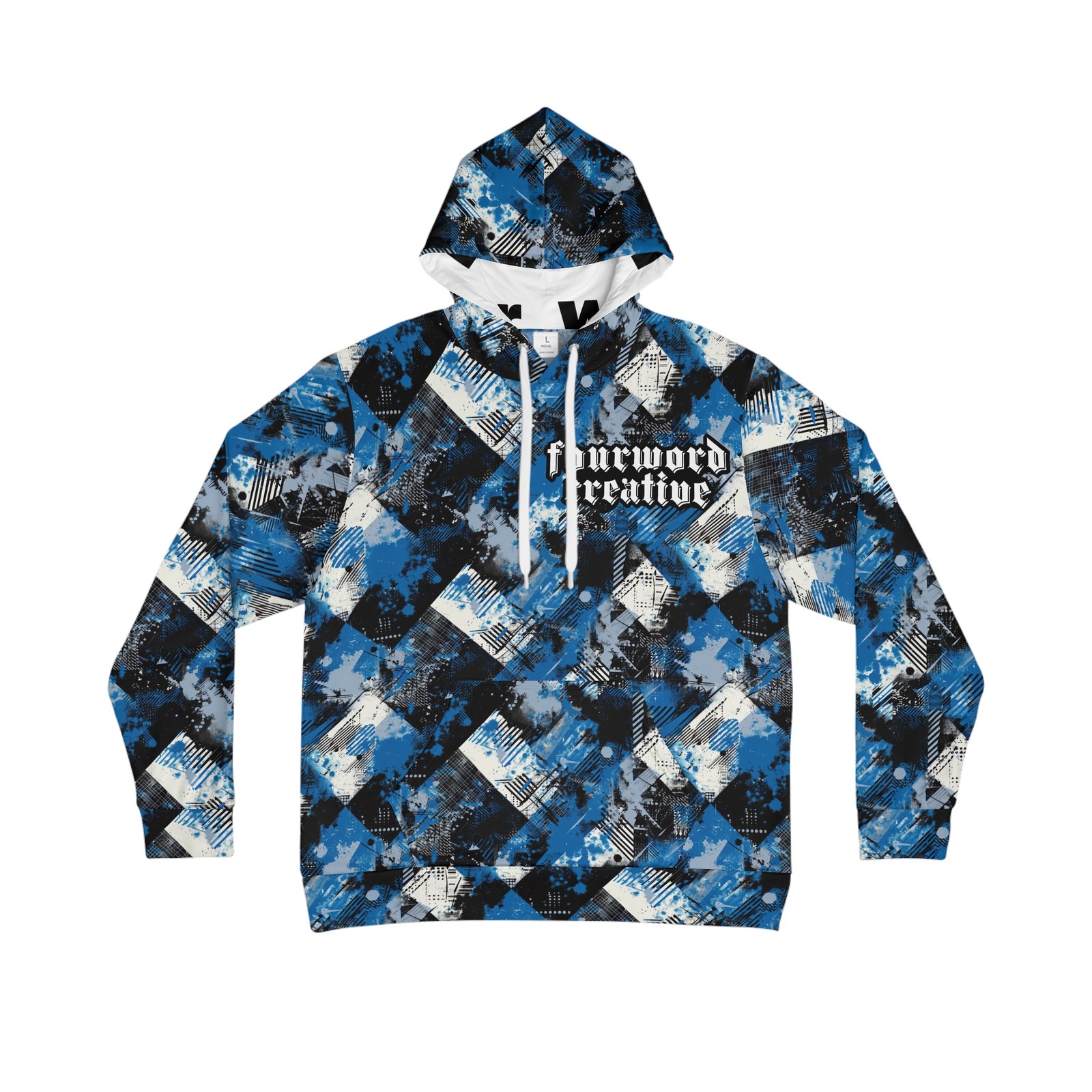 Amazing Blue Digi Mesh Camo - FOURWORD CREATIVE - Men's Hoodie (AOP)