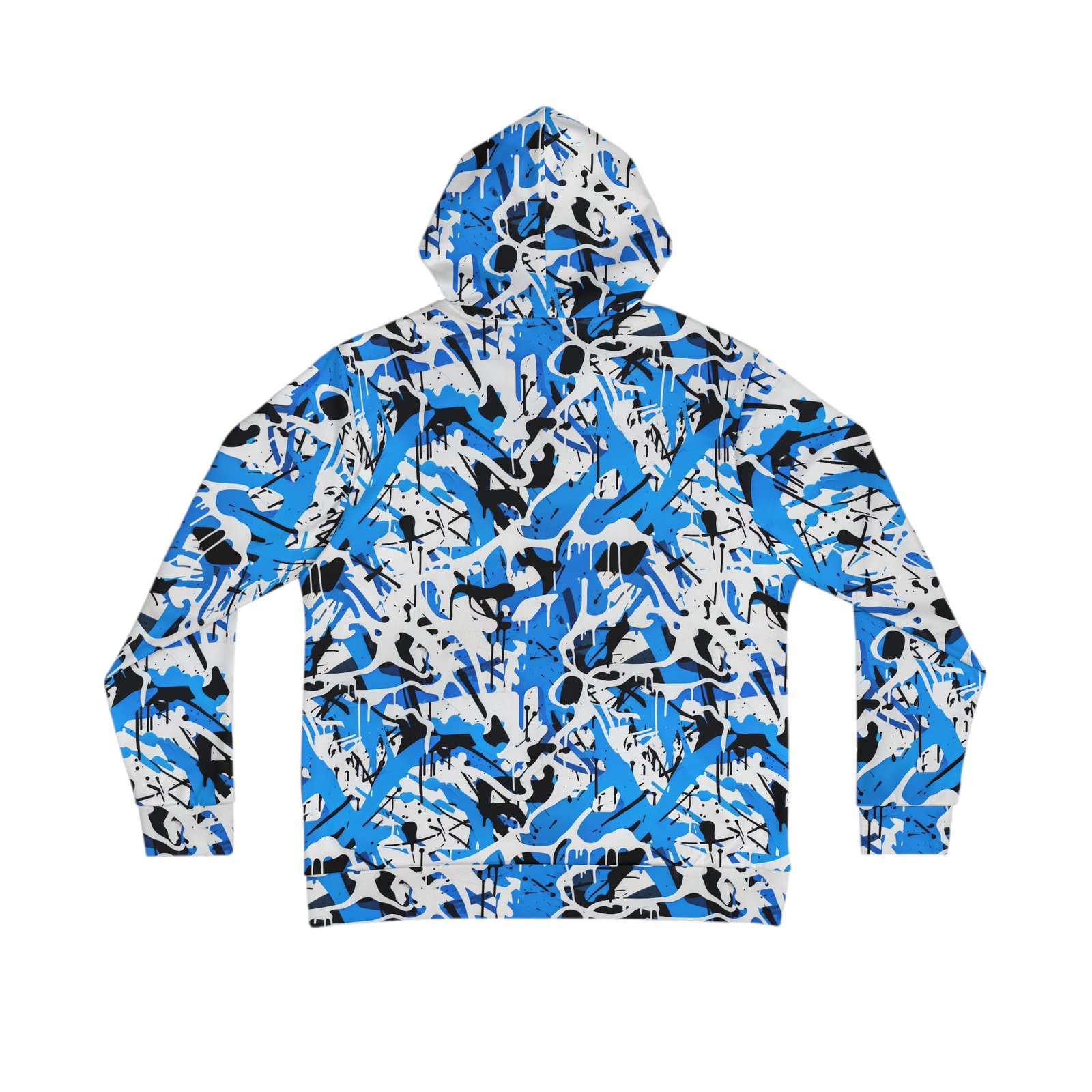 Blue High Contrast Splatter Camo - FOURWORD CREATIVE - Men's Hoodie (AOP) - Image 2