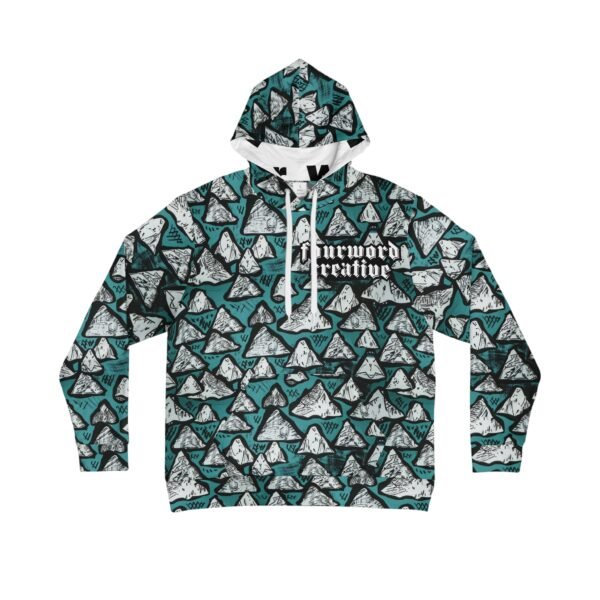 Teal Graffiti Mountains  - FOURWORD CREATIVE - Men's Hoodie (AOP)