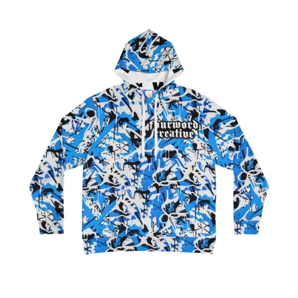 Blue High Contrast Splatter Camo - FOURWORD CREATIVE  - Men's Hoodie (AOP)