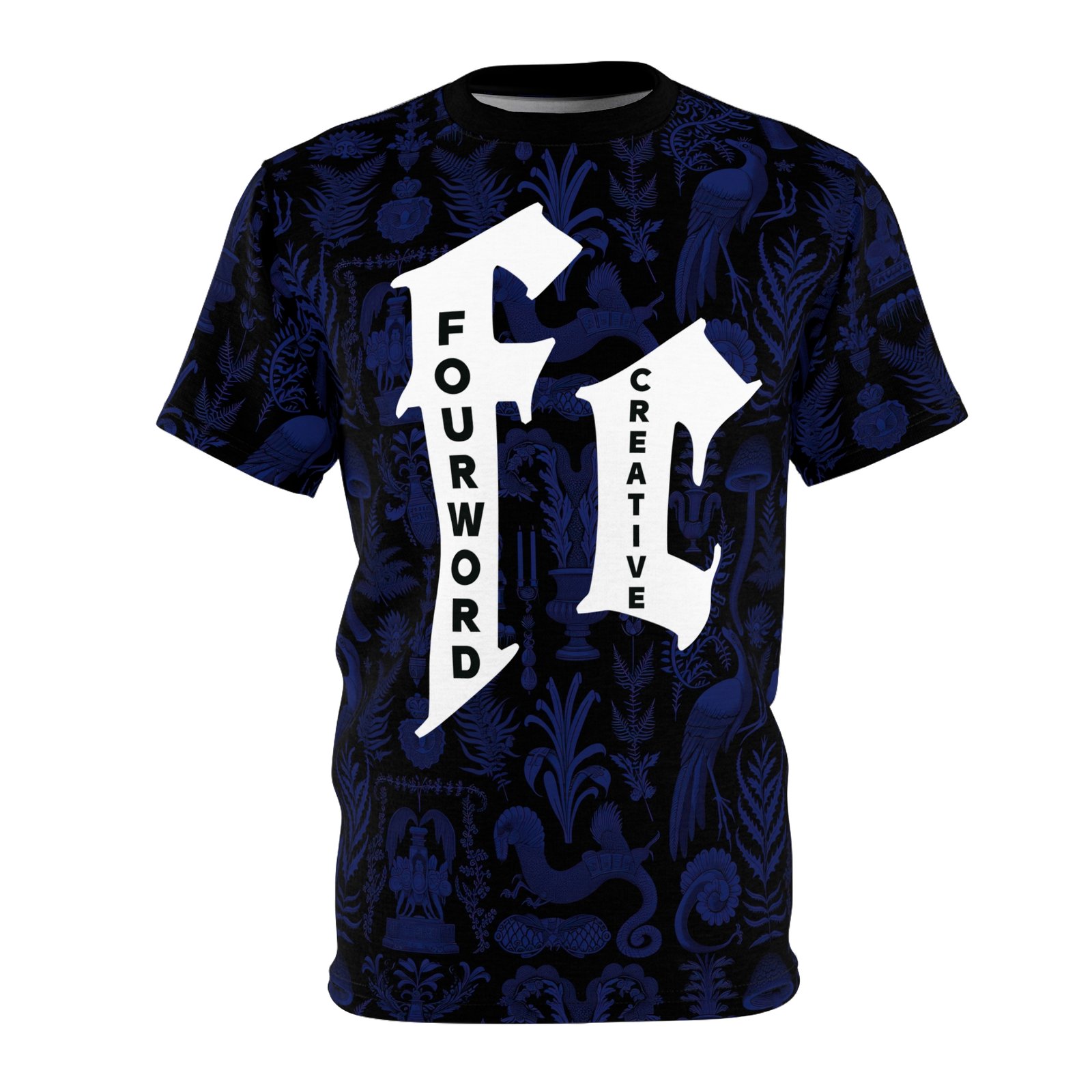 Dark Blue Medieval Plants - FOURWORD CREATIVE - Unisex Tee