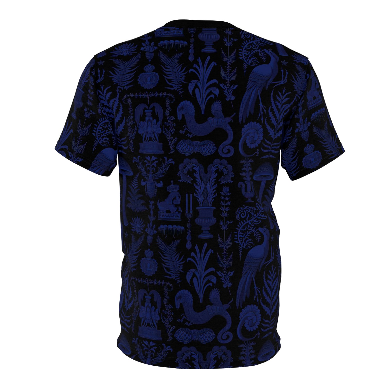 Dark Blue Medieval Plants - FOURWORD CREATIVE - Unisex Tee - Image 3