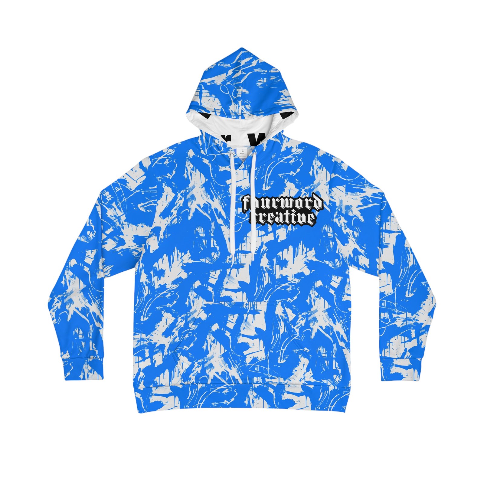Light Blue Paint Splatter Graffiti - FOURWORD CREATIVE - Men's Hoodie (AOP)
